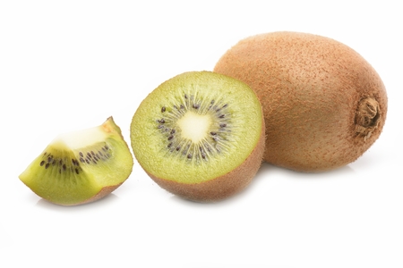 Kiwi fruit isolated on white backgroundの写真素材