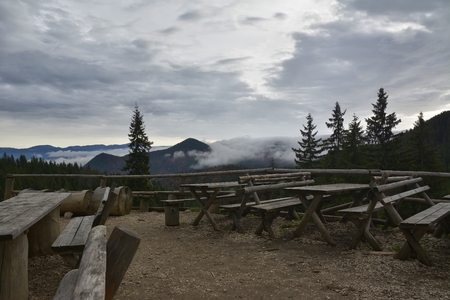 picnic tablesの写真素材