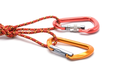 a carbine with rope isolated on white.の写真素材