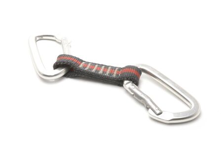 climber carabiner isolated on white backgroundの写真素材