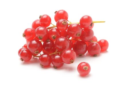red currant berries on whiteの写真素材