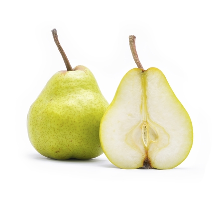 green pear isolated on a whiteの写真素材