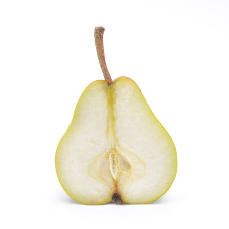 green pear isolated on a whiteの写真素材
