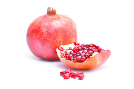 pomegranate isolated on white backgroundの写真素材