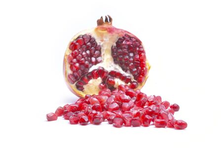 pomegranate isolated on white backgroundの写真素材