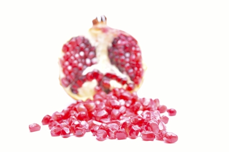 pomegranate isolated on white backgroundの写真素材