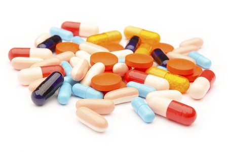 mixed pills, tablets and capsulesの写真素材