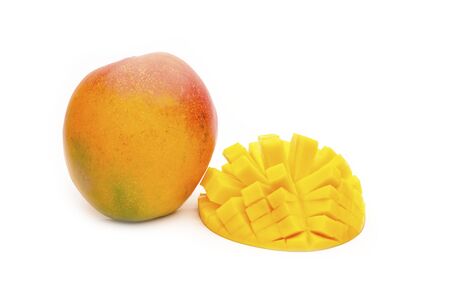 mango fruit isolated on white backgroundの写真素材