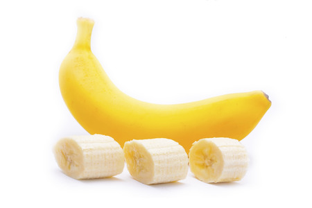 Banana isolated on whiteの写真素材