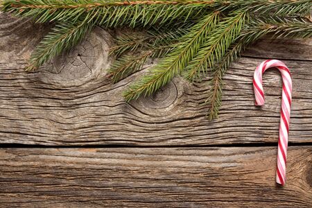 Christmas Over Wooden Background Decorations over Woodの写真素材