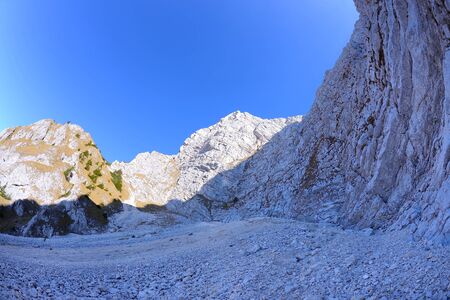 Scree in high mountainの写真素材