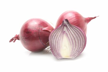red onion isolated on the white backgroundの写真素材