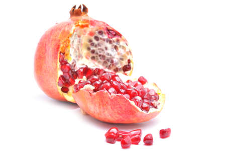 pomegranate segment isolated on white background cutoutの写真素材