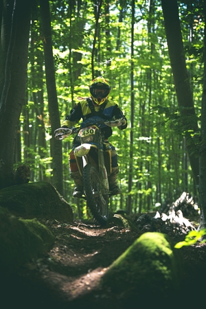 SIBIU, ROMANIA - JULY 28: Red Bull ROMANIACS Hard Enduro Rally . The hardest enduro rally in the world. July 25-29, 2017 in Sibiu, Romania.のeditorial素材