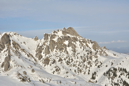 Winter in Ciucas Mountains, carpathina mountainsの写真素材