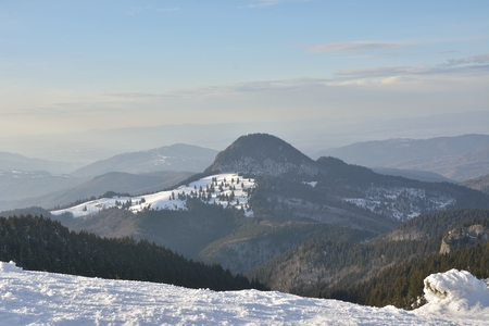 Winter in Ciucas Mountains, carpathina mountainsの写真素材