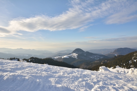 Winter in Ciucas Mountains, carpathina mountainsの写真素材
