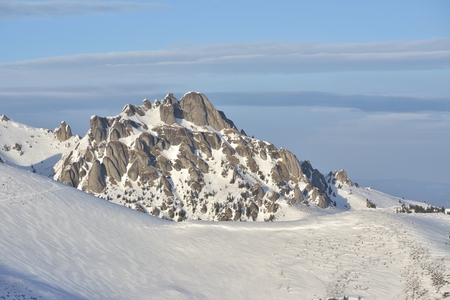 Winter in Ciucas Mountains, carpathina mountainsの写真素材