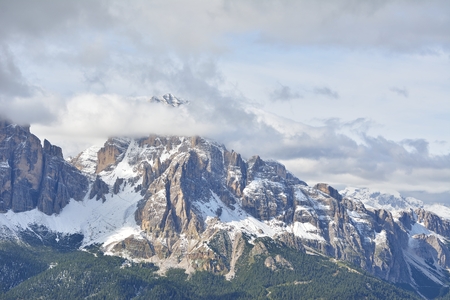 Tofana di Mezzo and Tofana di Rozes mountains in Dolomites, Italyの写真素材