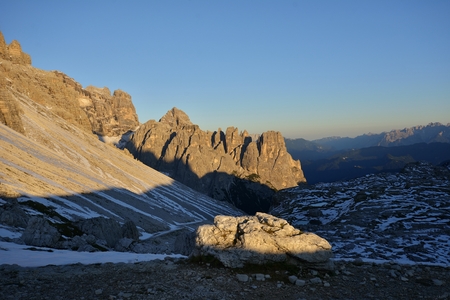 Famous Italian National Park Tre Cime di Lavaredo. Dolomites, South Tyrolの写真素材