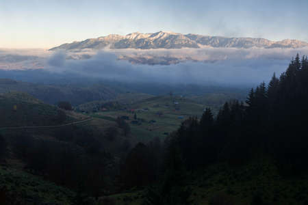 Sirnea rural landscape, Autumn Rural scenery in Transylvania , Romania.の写真素材