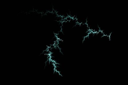Aqua lightning design. Abstract background. Isolated on black background.の写真素材