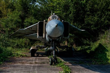 TIMISOARA, ROMANIA - JULY 20, 2013: Open doors festival. Air show at the Traian Vuia airport. Old weathered Mikoyan-Gurevich MiG-23MFのeditorial素材
