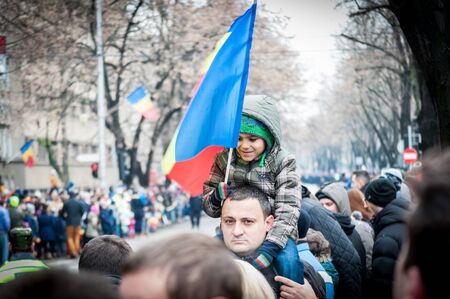 TIMISOARA, ROMANIA - DECEMBER 1, 2017: National Day parade in Romaniaのeditorial素材