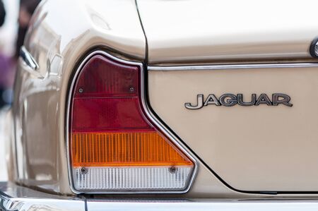 TIMISOARA ROMANIA - APRIL 22, 2017: Tail lights of an old Jaguar