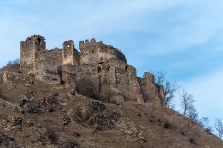 A view of Soimos Fortress. Built in 1278の写真素材