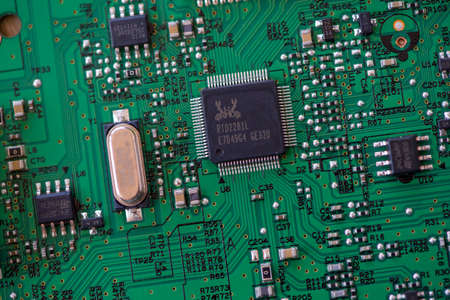 TIMISOARA, ROMANIA - NOVEMBER 10, 2019: Close-up of a Realtek RTD2281L integrated circuit....