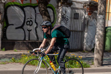 Timisoara, Romania - April 03, 2016: People riding their bicycles at the spring pedaling eventのeditorial素材