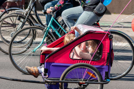 Timisoara, Romania - April 03, 2016: People riding their bicycles at the spring pedaling eventのeditorial素材