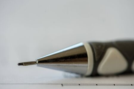 Close-up of a mechanical pencil. Architect tools. Selective focus.の写真素材
