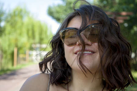 Portrait of a woman wearing retro glasses