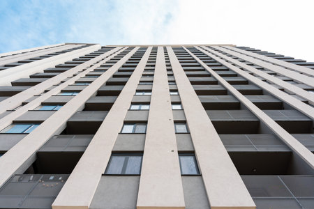 A view of the facade of a buildingの写真素材