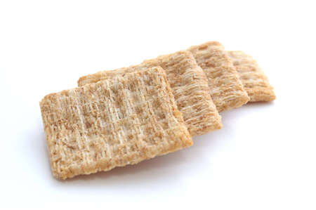 Some crackers on a white background.の写真素材