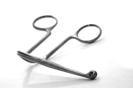 An angled forcep clampの写真素材