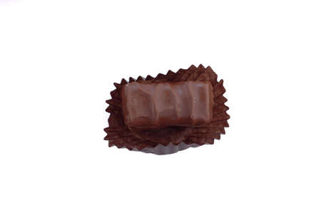 A chocolate candy over whiteの写真素材