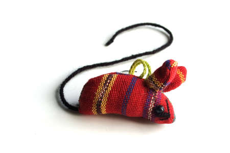 A small red mouse christmas ornamentの写真素材