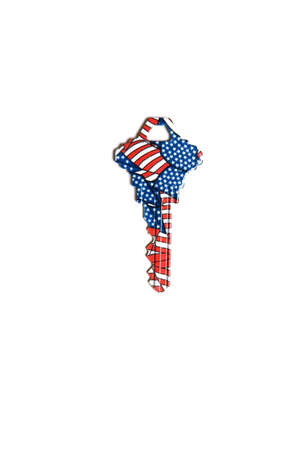 Red White and Blue Flag pattern keyの写真素材