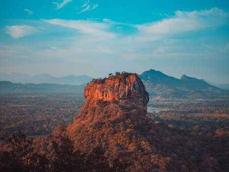 The Sigiriya (Lions rock) is an ancient rock fortress and palace ruins, Sri Lankaの写真素材
