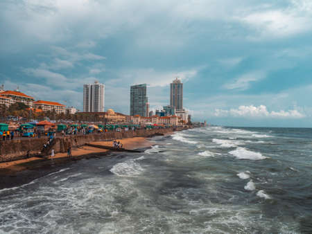 Colombo, Sri Lanka - September 21st, 2018 : Panorama of Colombo with ocean view. Colombo is the...