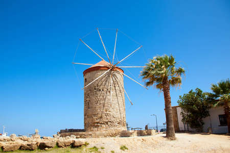 Mill in Rhodes harbor,Greece. 