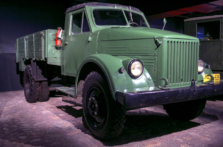 RIGA, LATVIA - OCTOBER 16: Retro car of the year 1951 GAZ 51 Motor Museum, October 16, 2016 in Riga, Latviaのeditorial素材
