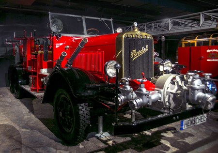 RIGA, LATVIA - OCTOBER 16: Retro car of the year 1941 HENSCHEL Typ 33D1 Motor Museum, October 16, 2016 in Riga, Latviaのeditorial素材