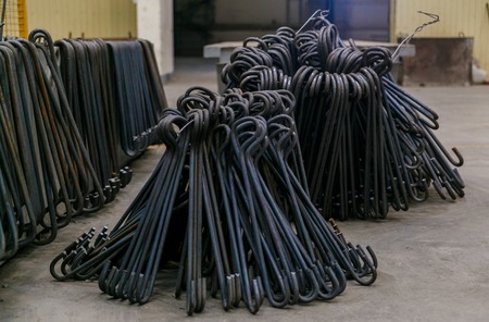Rolls of aluminum metal fittings steel armature . Heavy industry production. Metal rolling plantの写真素材