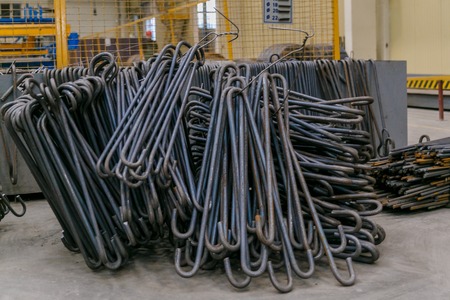 Rolls of aluminum metal fittings steel armature . Heavy industry production. Metal rolling plantの写真素材