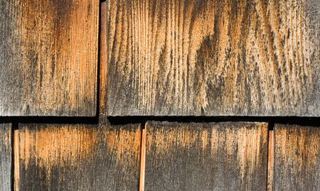 Weathered Gray Brown Wood Shinglesの写真素材