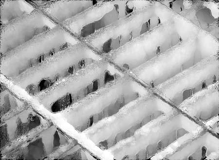 Ice On Grate Abstractの写真素材